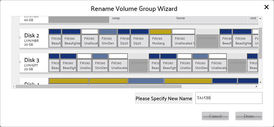 Rename Volume Group wizard
