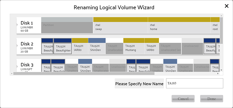 Rename Logical Volume wizard
