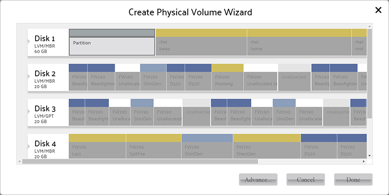 Create Physical Volume wizard
