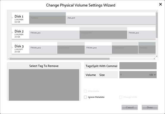 Change setting of Physical Volume