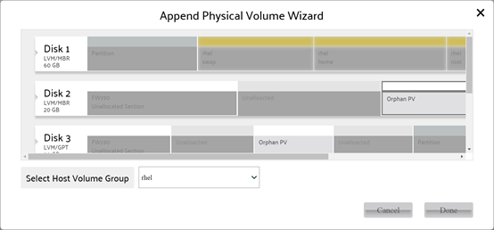 Append Physical Volume into Volume Group